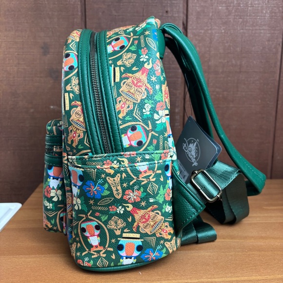 Disney Parks Loungefly 2022 Enchanted Tiki Room Tropical Green Backpack - Picture 4 of 11